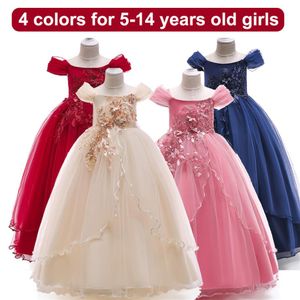 Moda sukienki dla dzieci sukienki z kwiatami wielkanocnymi dla dziewczyn letnia sukienka ślubna dziewczyna księżniczka sukienka nastolatków wieczorna dresse1927