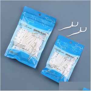 Andra hushållsrengöringsverktygstillbehör 100st Tooticks Dental Flosser Picks Teeth Stick Tooth Interdental Care Drop Deli Dhojy