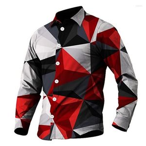 Mäns casual skjortor grafisk utskrift volym reduktion rubinskjorta 3d tryckt lång -glans lyxiga mäns sociala topplapel över stora 6xl