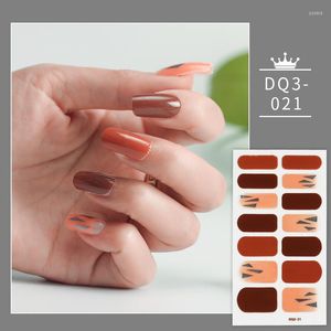 Nail Stickers Orange Three Sorts 0f Decals Plain Solid Colors And Creative Art Manicure Decoration