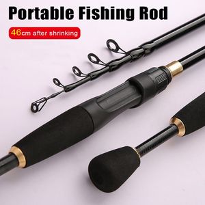 Boat Fishing Rods 16m Portable Casting Spinning Carbon Fiber Telescopic Retractable Lure Equipment Rod EVA Handle 230518