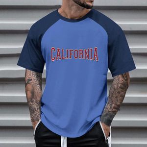 Camisetas masculinas papel de transferência escura para a camisa Menas de moda de moda masculina colorida na primavera e compressão atlética de verão