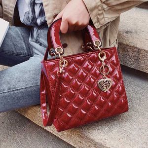 Shoulder Bags Women Handbag Classic Square Totes Hand Bag Brand Bright Leather for Bolsa Faminia 230426