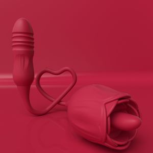 Vuxna leksaker rose leksak dildo tryckande vibrator för kvinnor ägg klitoris sucker stimulator tunga slickar vuxna varor suger sex leksaker kvinnlig 230519