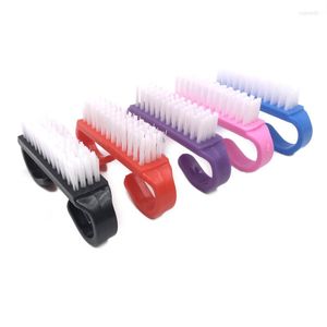 Nail Brushes 10Pcs/Lot Art Nails Accessories And Tools Plastic Cleaning Brush Finger Care Dust Clean Handle Scrub For Manicure