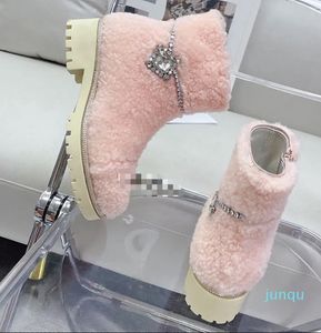 Ankle Boots Snow Boot Wool Flats Women'S Warm Medium Bootie comfortable warms Custom Soft Comfortable Leather Suede Material