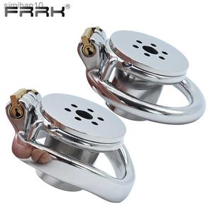 Adult Toys FRRK Inverted Plugged Cylinder Chastity Cage with Bondage Belt for Couple Stainless Steel Cock Penis Rings Adults Sex Toys Shop L230519