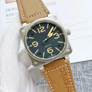 Nya herrar tittar tre ES 46mm storlek Automatisk mekanisk klockdesigner armbandsur av hög kvalitet Top Brand Leather Strap Fashion Gift