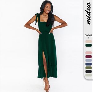 2023 neue Rüschen Backless Verband Party Split Kleid Frauen Outfits Club Elegante Sommer Abendkleider Vestidos brautjungfer Kleid