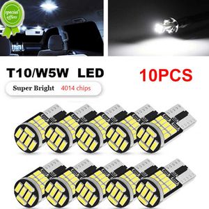 New 10Pcs W5W T10 168 194 Led Car Interior Light 26 Smd 4014 Chip Dome Reading License Plate Signal Lamp White Instrument Lights