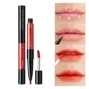 Lip Gloss 4.5g Double Head Pen Misty Effect Natural Tint Waterproof Makeup Matte Liquid Lipstick Accessories