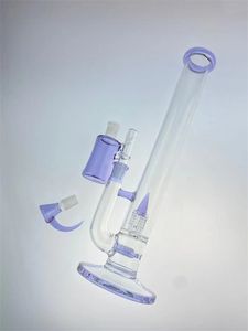 Lila CFL-Bong-Rauchpfeifen, 16 Zoll hoch, 18-mm-Verbindung, individuelles neues Design mit Aschefänger und einer Schüssel