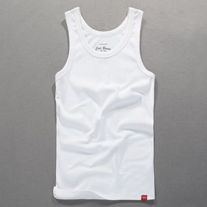 Herrtankstoppar män sommar mode japan stil bomull fast färg rund nack ärmlös sport som kör Väst manlig avslappnad minimalism tank tops 230518