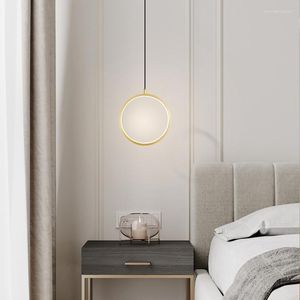 Pendant Lamps Modern Minimalist Round LED Lights For Dining Room Bedroom Kitchen Indoor Fixture Nordic Style Hanging Chandeliers