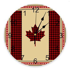 Wall Clocks Tartan Pattern PVC Clock Modern Design Living Room Decoration Home Decore Digital