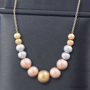 316L de aço inoxidável Big Gosping Metal Ball Charklace para mulheres Jóias de moda de cor prata dourada SSB