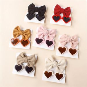 ヘアアクセサリーPudcoco Infant Baby Kids Girl Hairband set Heart Shapeサングラス付きサングラス