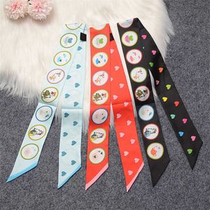 Natural silk scarf fashion women's headscarf design new style tie bag handle ribbon headband wrist scarf shirt scarf ladies head G220513