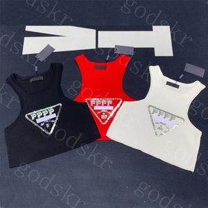 Marka Sequin Tankları Kadınlar İçin Seksi Kırpılmış Toplar Kadınlar Yaz Örgü Tank Top