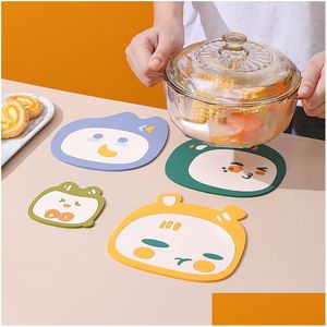 Mats Pads Cartoon Cute Coasters Small Size Non Slip High Temperature Resistance Table Coffee Tea For Restaurants Drop Delivery Hom Dhinf