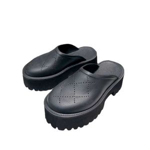 Terlik 2023 Erkek ve Kadın Sandaletleri Klasik Düz Terlik Deri Kauçuk Platform Flip-Flops Bottomlar Plaj S loafers 35-45 x230519