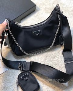 Women Crossbody Bags Nylon Hobo Designer Cross Body Counter Bag Edition 2005 Fashion Classic Totes Hand Hands Chain and Wide Strap with Coin Bacous