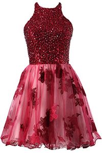 Short Homecoming Dresses Crystal Appliques A-Line Party Gowns Princess Tulle Plus Size Mini Birthday Prom Graudation Cocktail Party Gowns 28