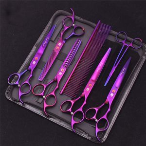Hair Scissors 7" Professional Pet Dog Scissors Stainless Steel Thinning Cutting Shears Dogs Cats Grooming Scissors Hair Trimming Tools Z3003 230519