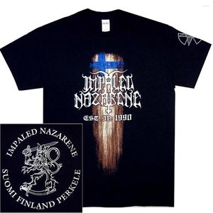 Mäns T-skjortor Impaled Nazarene Suomi Finland Perkele Shirt S M L XL 2XL 3XL Black Metal T-shirt T-shirt