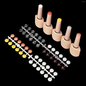 Kit per nail art, punte finte, espositore con adesivo adesivo per accessorio per salone di carte a colori per lastre polacche