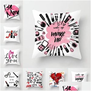 Pillow Case Make Up Letter Print Pillowcase Couple Lover Love You Er 45X45Cm Valentines Day Drop Delivery Home Garden Textiles Beddi Dhaxw
