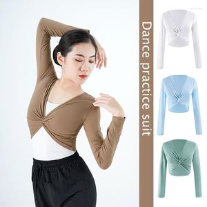 Stage Wear Women Dance Tops Long Sleeve Ballet Blouse Modern Classical Coats Lady Practice Costumes