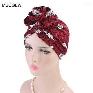 Czapka moda kobiety muzułmańskie kapelusz retro kwiat turban głowica rak chemo czapka szalik szalik