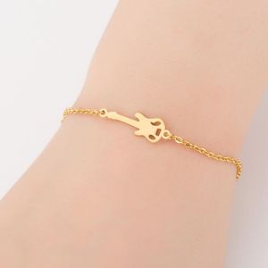 Charm-Armbänder Gitarre für Frauen Edelstahl verstellbar Gold Armband Zubehör Damen Charms Kette Boho Schmuck