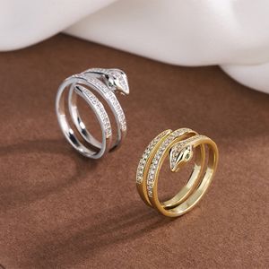 Couple Rings Minimalist 925 Sterling Silver Snake for Women Gold Creative Hollow Irregular Geometric Birthday Party Jewelry Gifts 230519