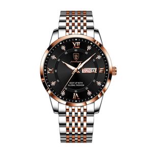 L'orologio da uomo di lusso alla moda guarda l'orologio al quarzo-Bettery di alta qualità Calendario impermeabile in acciaio inossidabile Weeke