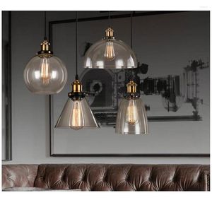 Подвесные лампы американская стеклянная кантри -лампа творческие винтажные светильники e27 Столовая кухня дома просто