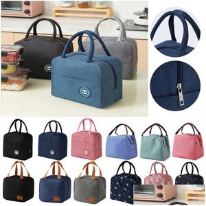 Lunch Boxes Bags Portable Cooler Bag Ice Pack Insated Thermal Food Picnic Bags Pouch Mtipattern Drop Delivery Home Garden Kitchen Di Dhfrl
