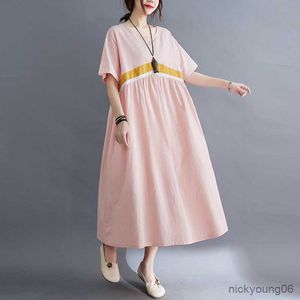 Novo vestido de maternidade de verão mulher casual algodão material de tamanho grande vestidos de mulher grávida R230519