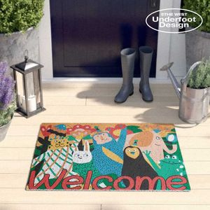 Cartoon Animals Entrance Door Mat Living Room Mat PVC Anti-slip Mat Home Hallway Door Mat Custom Can Be Cut Silk Loop Mat Carpet T230519