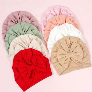 Yeni doğan bebek düz renkli bowknots çocuklar yaz beanie şapka bebek kapakları şapka parti kulübü moda aksesuarları