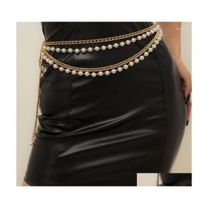 Other Fashion Accessories Belts Layered Imitation Pearl Beads Tassel Belt Chain Women Waist Chains Jewelry Drop Delivery Dhgh8