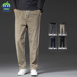 Pantaloni da uomo Primavera Autunno Velluto a coste Casual Vita elastica Affari Moda Pantaloni larghi dritti Uomo Nero Cachi Blu M5XL 230519