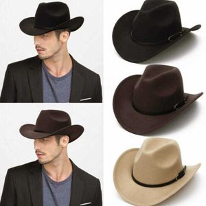 2021 Western Style Men Women Retro Western Cowboy Riding Hat Travel Performance Western Hats Sun Visor Cap G220301