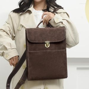 School Bags Fashion Women Backpack Vintage Leather For Teenage Girls Schoolbag Large Capacity Female Shoulder Bag Bagpack