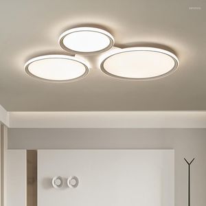 Chandeliers Round For Living Room Bedroom Kitchen Dining Home Decor Indoor Lighting Flush Mount Light White Frame Fixtures