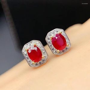 Серьги для хрустания натуральный рубиновый классический дизайн 925 Pure Silver Special Price Promotion просто для ежедневной одежды