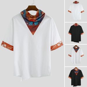 Männer T Shirts Mann Schildkröte Hals T-shirt Sommer Dashiki Kurzarm T Tops Casual Schwarz Streetwear Bluse Herren Gedruckt plus Größe