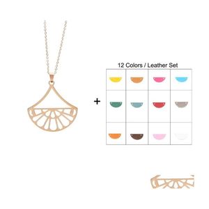 Colares pendentes LEGENSTAR Gold rosa aço inoxidável intercambiável Charme de fã de couro de fã Femme 2022 Bijoux GiftPenda DHK90