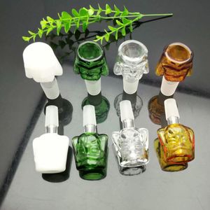 Glass Pipes Smoking Manufacture Hand-blown hookah Multi color cartoon glass bubble head glass adapter